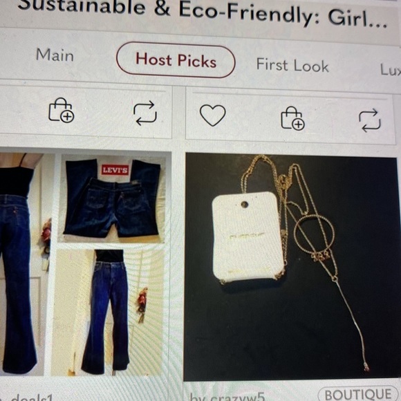 14k GP Levi double 2 necklace circle & Y - Picture 15 of 15